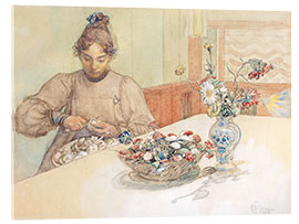 Akrylbilde Karin skalar äpplen - Carl Larsson