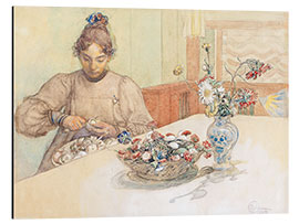 Alubild Karin schält Äpfel