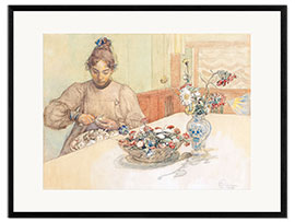 Gerahmter Kunstdruck Karin schält Äpfel