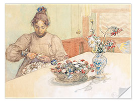 Wandsticker Karin schält Äpfel