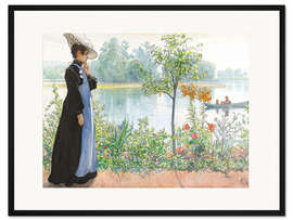 Gerahmter Kunstdruck Karin am Ufer - Carl Larsson