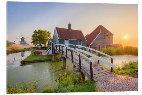 Acrylglasbild Sonnenaufgang in Zaanse Schans in Holland