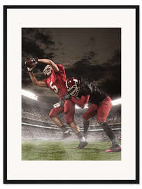 Gerahmter Kunstdruck American-Football-Spieler in Aktion