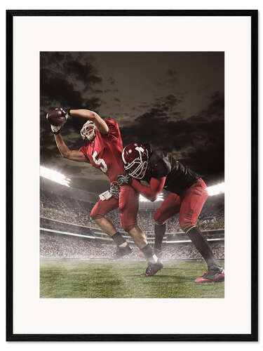 Kehystetty taidepainatus American football players in action