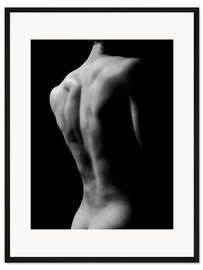 Gerahmter Kunstdruck Rückenakt Mann