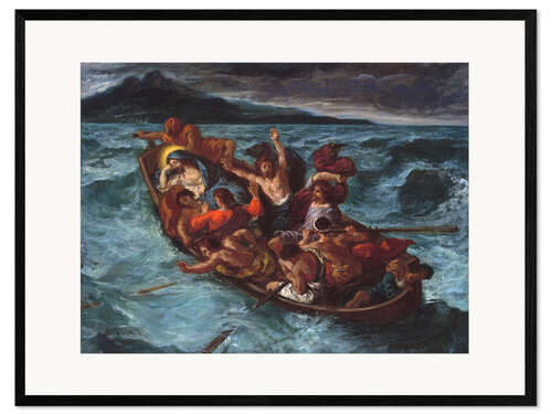 Ingelijste kunstdruk Christ asleep during the storm