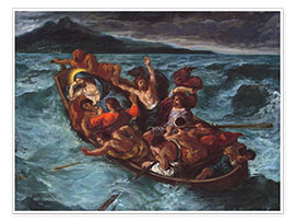 Poster Christus schläft während des Sturms - Eugene Delacroix