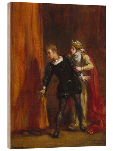 Wood print Hamlet and his mother