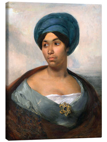 Lærredsbillede Woman in a Blue Turban