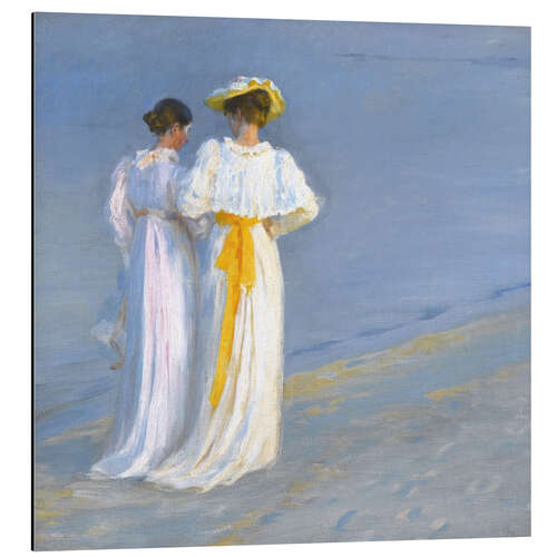 Aluminium print Anna Ancher and Marie Krøyer on the Beach at Skagen