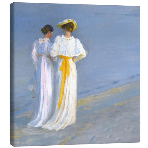 Canvas print Anna Ancher and Marie Krøyer on the Beach at Skagen