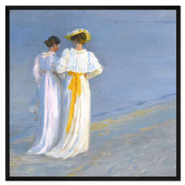 Gerahmter Kunstdruck Anna Ancher und Marie Krøyer am Strand von Skagen