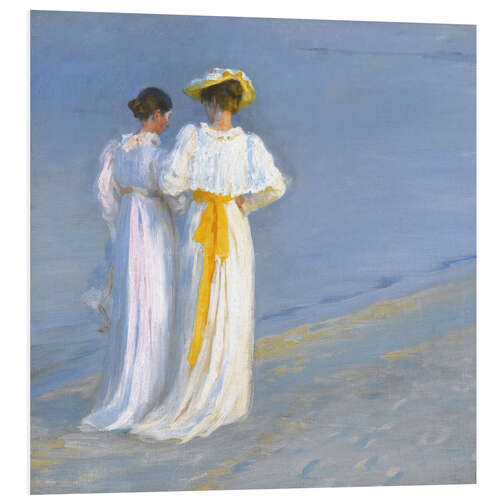 PVC-tavla Anna Ancher and Marie Krøyer on the Beach at Skagen