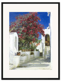 Gerahmter Kunstdruck Oleander in voller Blüte