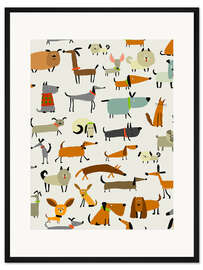Gerahmter Kunstdruck Hunderassen in allen Formen