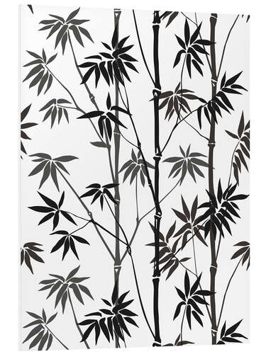 PVC print Bamboo black / white