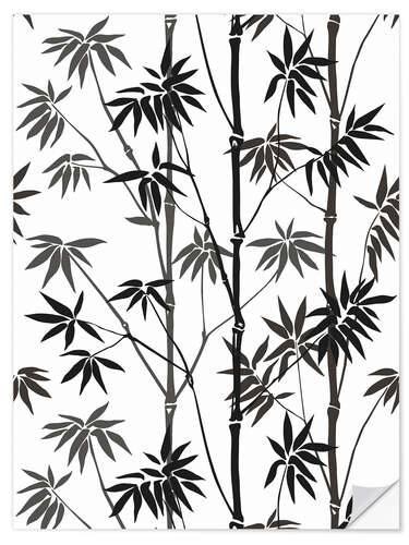 Sisustustarra Bamboo black / white