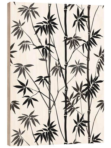 Quadro de madeira Bambu a preto e branco