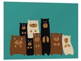 PVC print Bear friends turquoise