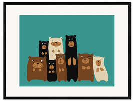 Framed art print Bear friends