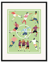 Gerahmter Kunstdruck Teamsport Fußball