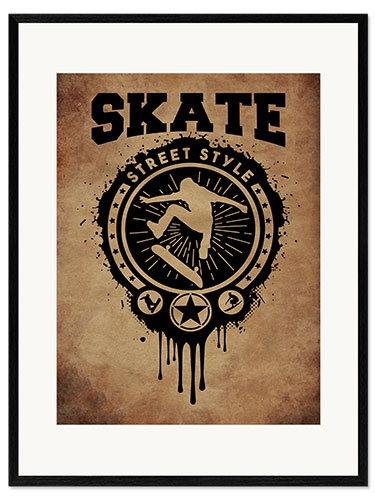 Framed art print Skate vintage
