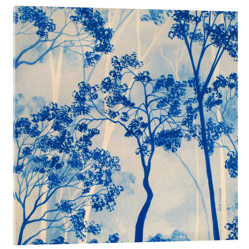 Acrylic print Forest in azure blue