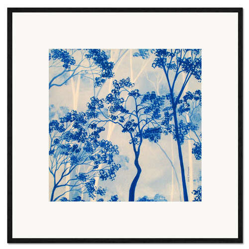Framed art print Forest in azure blue