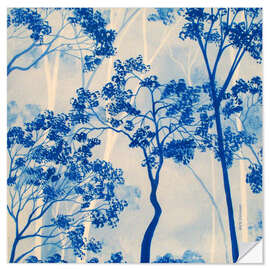 Wall sticker Forest in azure blue