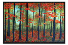 Gerahmter Kunstdruck Walddämmerung