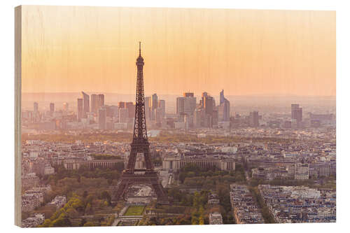 Wood print Eiffel tower in Paris