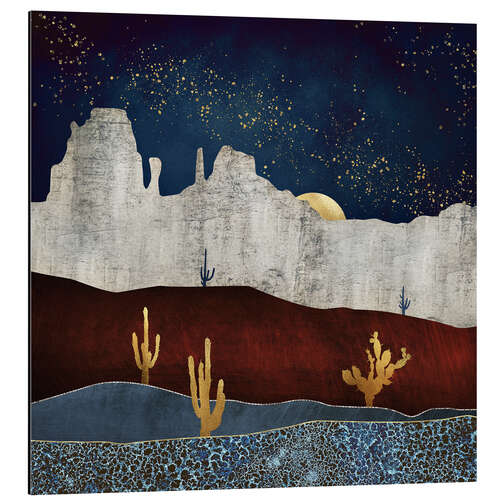 Aluminium print Moonlight desert