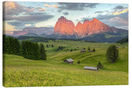 Canvas print Alpenglow in the Dolomites