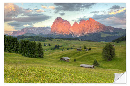 Wall sticker Alpenglow in the Dolomites