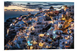 Foam board print Santorini, after sunset