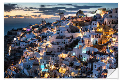 Naklejka na ścianę Santorini, after sunset