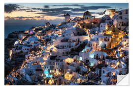 Wandsticker Santorini Aussicht nach Sonnenuntergang