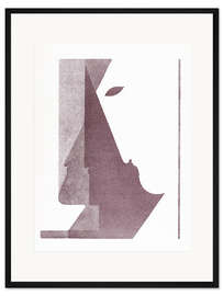 Gerahmter Kunstdruck Drei Profile zwischen der Senkrechten und der Diagonalen