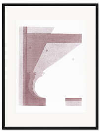 Gerahmter Kunstdruck Drei Profile, das mittlere senkrecht