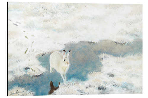 Aluminium print Hare In Winter Landscape