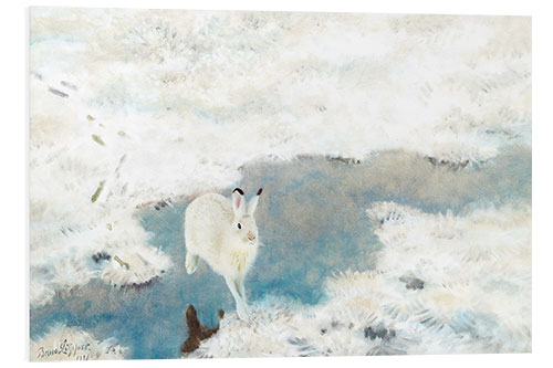 Quadro em PVC Hare In Winter Landscape