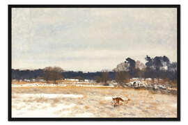 Gerahmter Kunstdruck Fuchs in der Landschaft