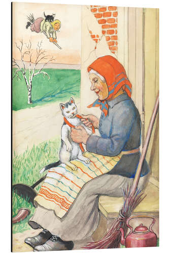 Aluminium print Easterwitch with cat