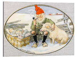 Aluminiumtavla Piprökande tomte - Jenny Nyström