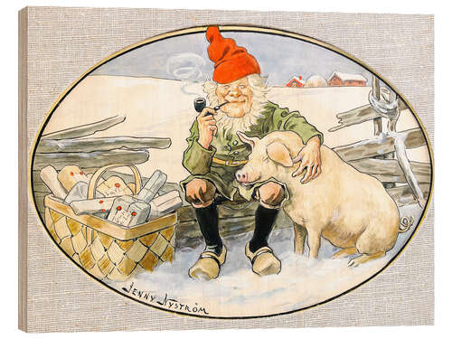 Trätavla Piprökande tomte