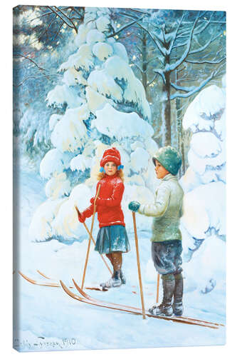 Canvas print Skiing Children