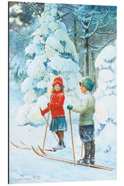 Magnettafel Kinder beim Skifahren