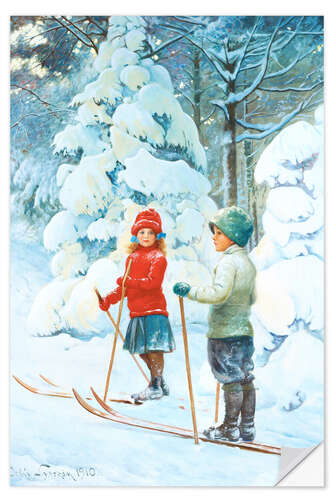 Wall sticker Skiing Children