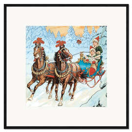 Framed art print Children in a sledge