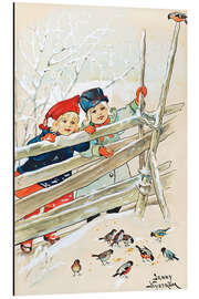 Magnettafel Kinder in Gärdesgård mit Vögeln